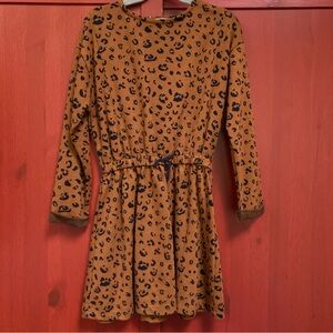 Zara Kids Leopard Print Dress - Brown and Navy